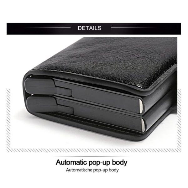 Card case Anti-theft with signal blocking RFID- Leather 5 Colors Black Svart PU Läder 12 kort