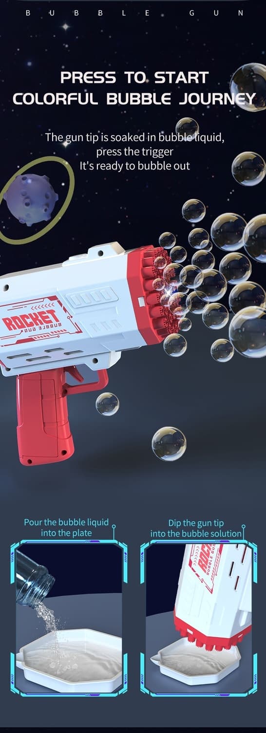 40-håls bubbelpistol för barn - fest och bröllop Blue