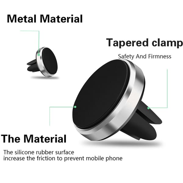 Universal Magnetisk Bilholder Luftventilmontering til iPhone Samsung Xiaomi Rose Gold