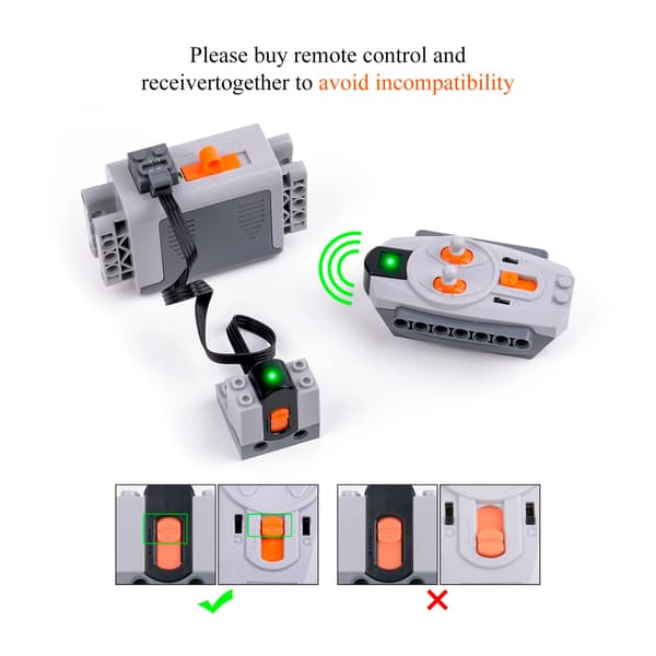 Tekniska MOC Power Funktioner Servo delar Train Buggy M Motor 8883 Modifierad IR Remote Power Group Set Lithium Battery Box 9686 IR Set