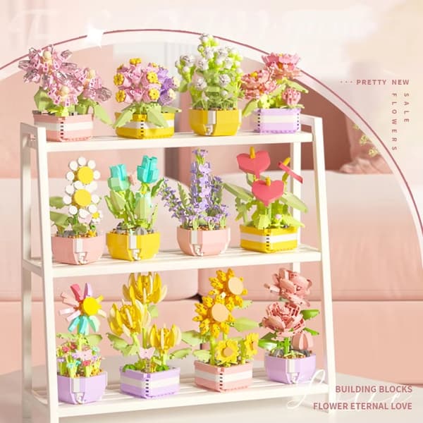 DIY Mini Krukväxt Byggstenar - Kreativ pedagogisk leksak för barn & heminredning present p1268