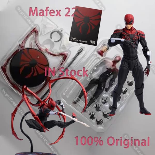 Spider-Man actionfigur - sort rød samlermodel legetøj til anime-fans og gaveideer Spiderman