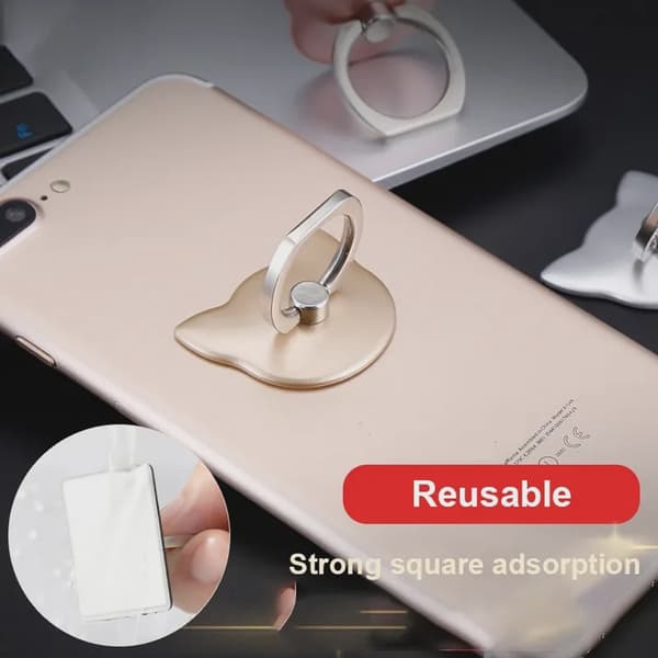 360° roterbar foldbar universal telefonholder fingerringstativ til iPhone Xiaomi tablet Black