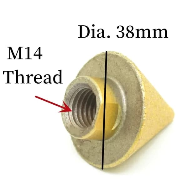 Diamantfasningsfræser M14 gevind 38/50 mm konusstanse-ekspanderende borehoved slibeskive til 38 mm-M14