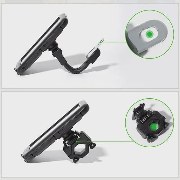 Vandtæt motorcykeltelefonholder til styrmontering til cykel og scooter Handlebar-L
