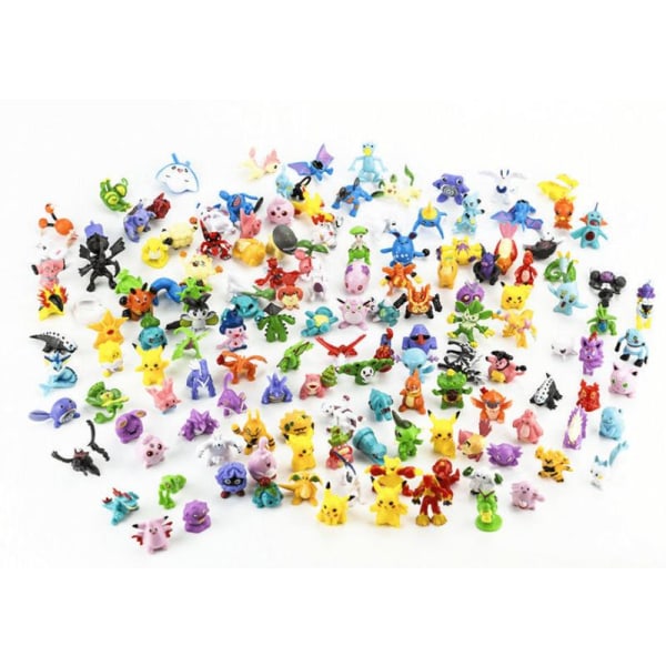 144x söpöt ja värikkäät Pokemon-figuurit (ISO PAKETTI)