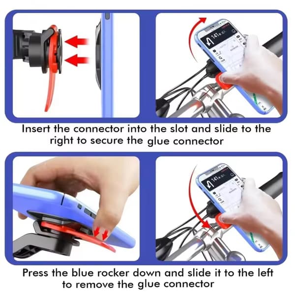 Telefonholder Anti-shake motorcykel cykel støddæmper vibrationsdæmper styrmontering 1PC Red Patch