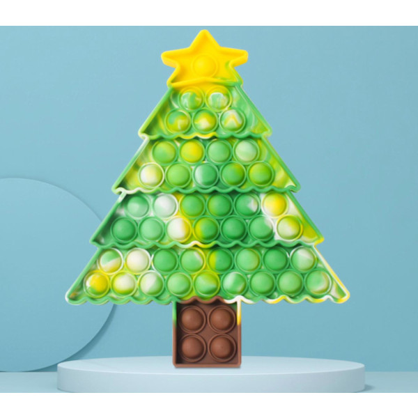 8 Pack Christmas Jul julklappar Pop it Fidget Toy Ljusrosa