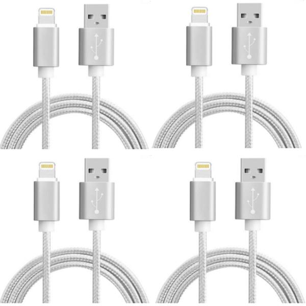 4-Pack 3M -Lightning oplader iPhone Xs/ Max/X/8/7/6/5SE/5S iOS12