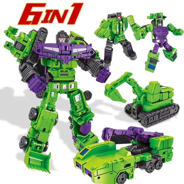6-i-1 Mini Devastator Action Figure Robot Toy - Bästa presenten för barn, 22 cm transformerbar plast Original box 22cm