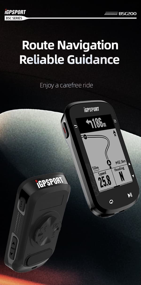 IGPSPORT BSC200 GPS Cykelcomputer Trådløs Speedometer Kilometertæller Navigation ANT+ Bluetooth 5.0 BSC200 with holder