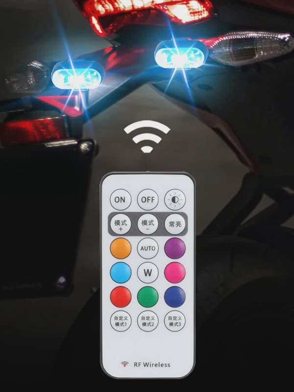 RGB LED-skootterin strobovalot langattomat pyörän vilkkuvalot sijainnin varoitustarvikkeet 4PCS