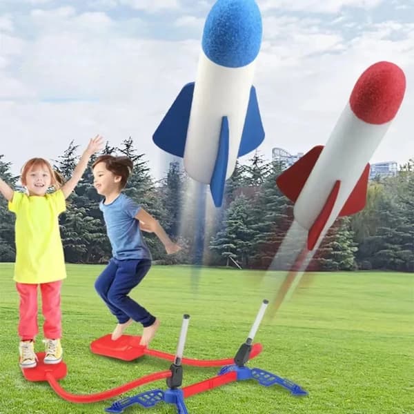 Air Rocket Foot Pump Launcher - Utomhusleksak för barn, Fun Jump Sport Game Set Rocket 1 pcs