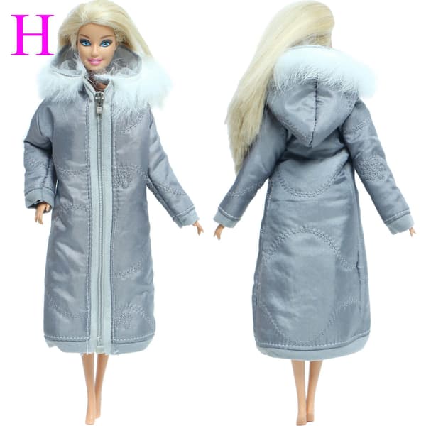 Högkvalitativ fin lång kappa bomullsklänning kjol vinterkläder varma kläder för 30 cm dockjacka tillbehör barn babyleksaker NO DOLL 7