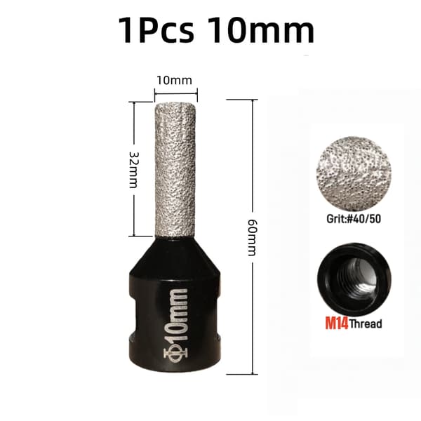 6/8/10/12 mm multifunktionel slibe- og tørborehoved til porcelænsfliser, marmor, hulsav til granit M14 2 pcs  8 mm