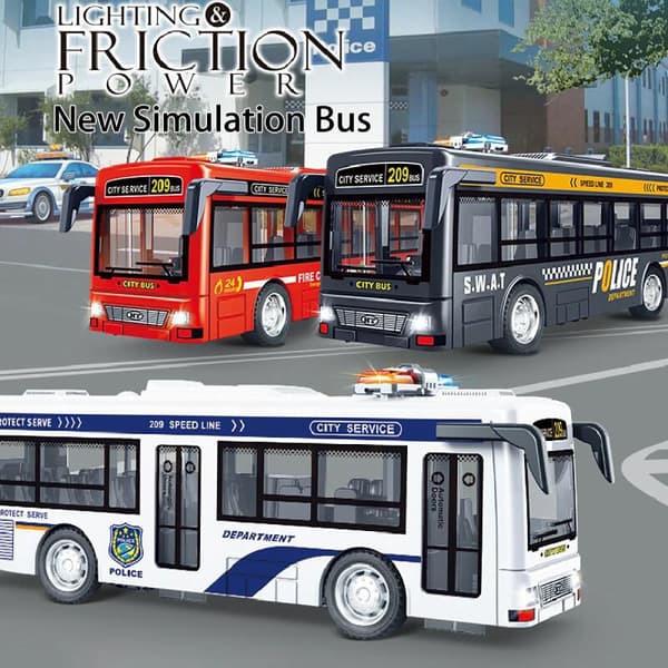 Dobbeltdækker sightseeingbus model støbt pull back køretøjer legetøj inertibil byturbus dør åben lys lyd legetøj til drenge red PRO