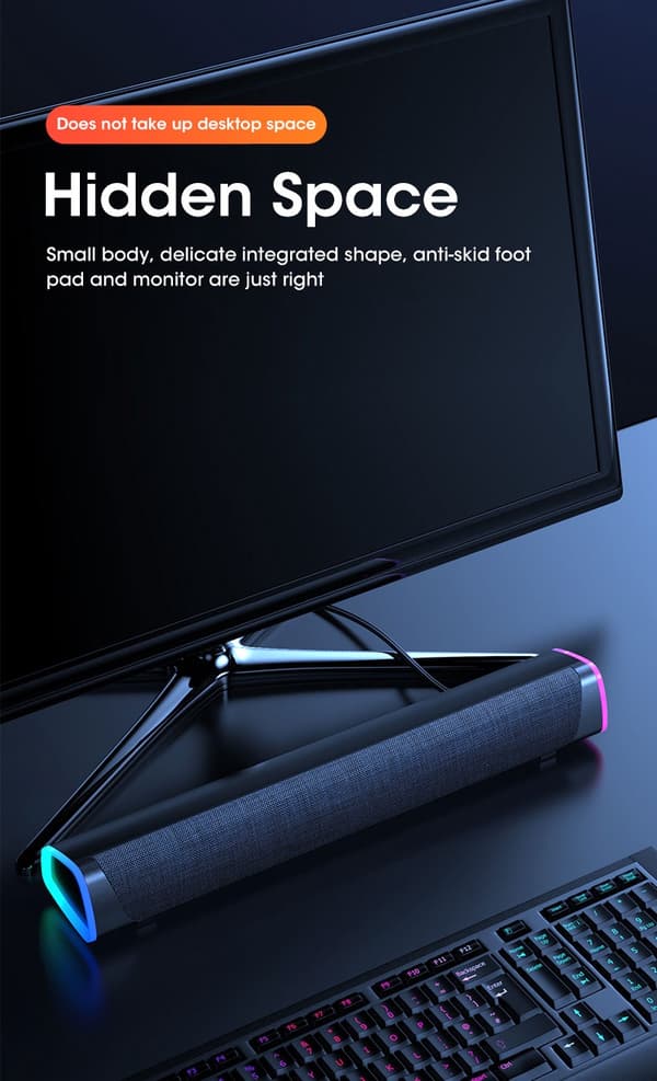 4D Computerhøjttaler Bar Stereolyd Subwoofer Bluetooth Højttaler Til Macbook Laptop Notebook PC Musikafspiller Kablet Højttaler Bluetooth White
