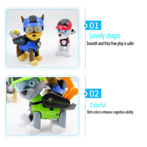 7 Pack Paw Patrol figures 7-8 CM