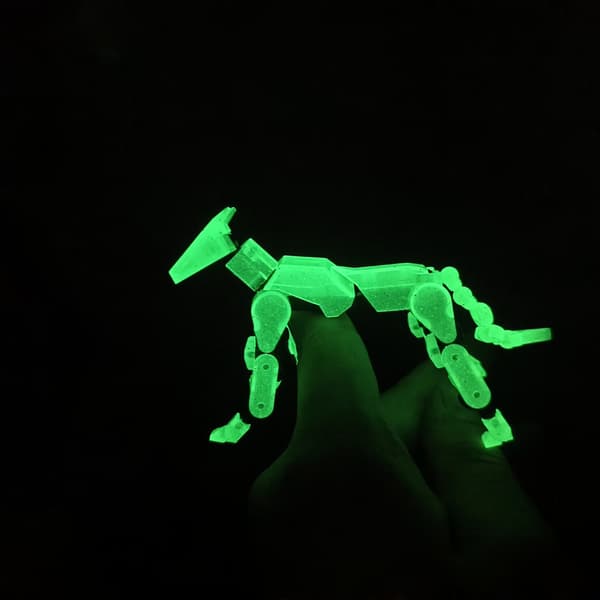 DIY Luminous T13 Multi-Jointed Movable Shapeshift Robot 3D-tryckt skyltdocka Lycklig robot och hund Actionfigurer Leksaker barn Presenter 1pc random A