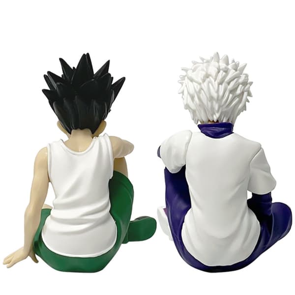 Hunter x Hunter Killua Zoldyck Action Figur - PVC Nuddelprop Statue til bilpynt with box 2pcs