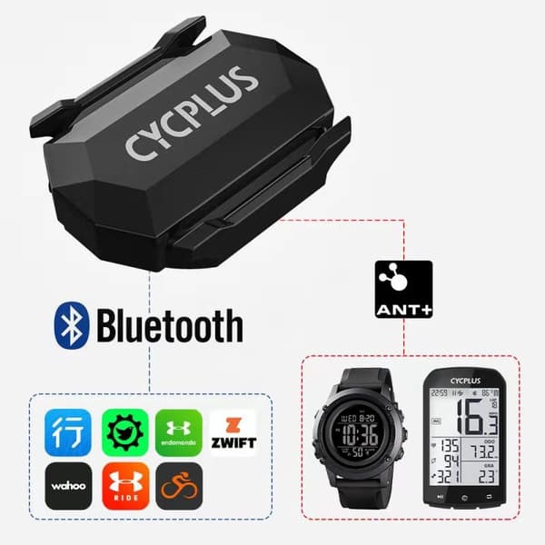 CYCPLUS Cykelcomputer med dobbelt sensor, speedometer, ANT+, Bluetooth, vandtæt, GPS, cykeltilbehør 2 pieces C3