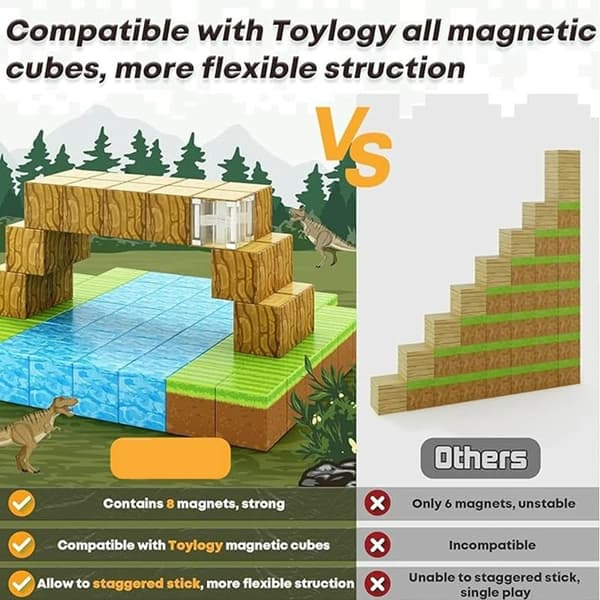 Magnetiska byggklossar för barn 3+ | STEM sensorisk leksak | DIY magnetkubgåva Randomly 100