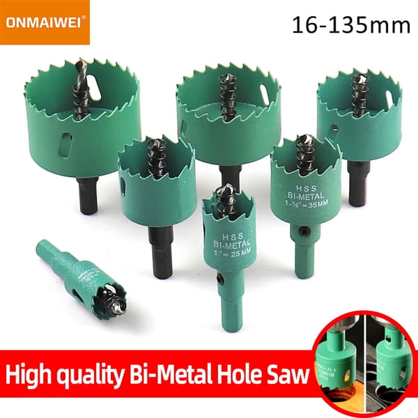 1 stk. 16-200 mm bimetal træhulsavbor HSS stål ny M42 kerne hulsav egnet til downlight 38 mm