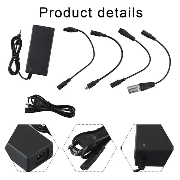 42V 2A oplader med 5 stik til 24V-36V litiumbatteri til elektrisk scootertilbehør EU