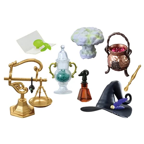 Rement En dag på Magic School Magiskt föremål Rumsfigurer Blindbox Leksaker Miniatyrscen Desktopprydnad Modell Barn Presenter a box