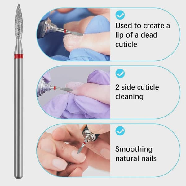 6 stk. neglebor diamantfræsere til manicure SET1