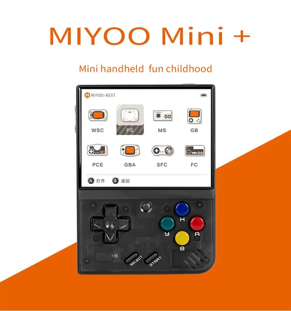 MIYOO Mini Plus Bärbar Retro Handhållen Spelkonsol 3,5-tums IPS HD-skärm Barnpresent Linux System purple T 64G