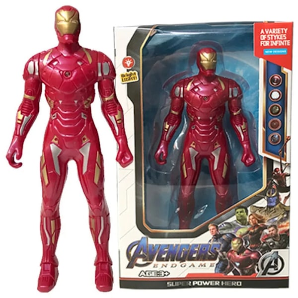 17 cm Marvel Spiderman Model Anime Action Figurer Spider-man Captainironman Lysende børnelegetøj Dekorationsdukker Gaver Hulk