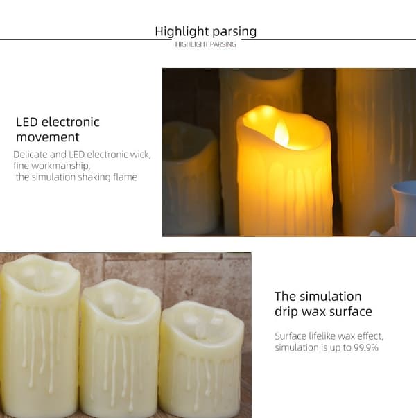 EW Led Simulering Elektronisk Candle Light Dekorativ Light M 7 5 12 5cm g009b