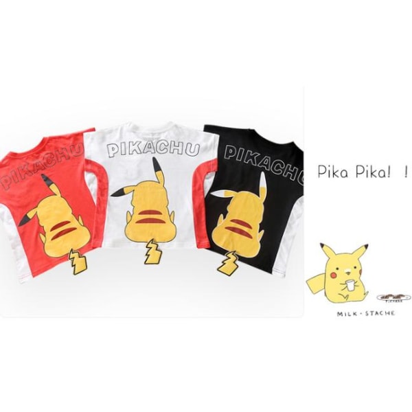Pikachu Pokemon -lasten T-paita 90-110 Black 100