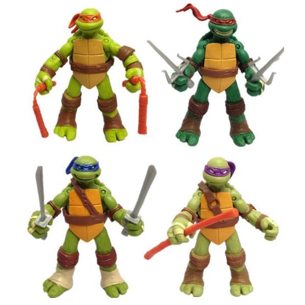 12 cm Teenage Mutant Ninja Turtles -figuurit- 4 kpl