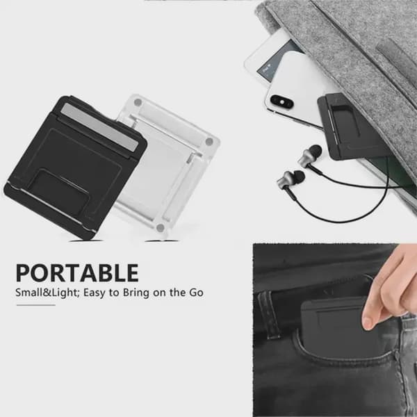 Justerbart bordsställ för mobil för iPad, iPhone, Samsung, Xiaomi, Huawei - Universalt hopfällbart mobilställ White