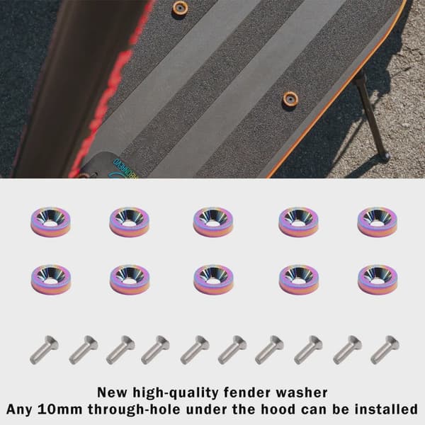 Skruvar och brickor till styret till elscooter, 10 st. för Dualtron 1 2 3 Thunder Eagle Ultra Zero 9 black