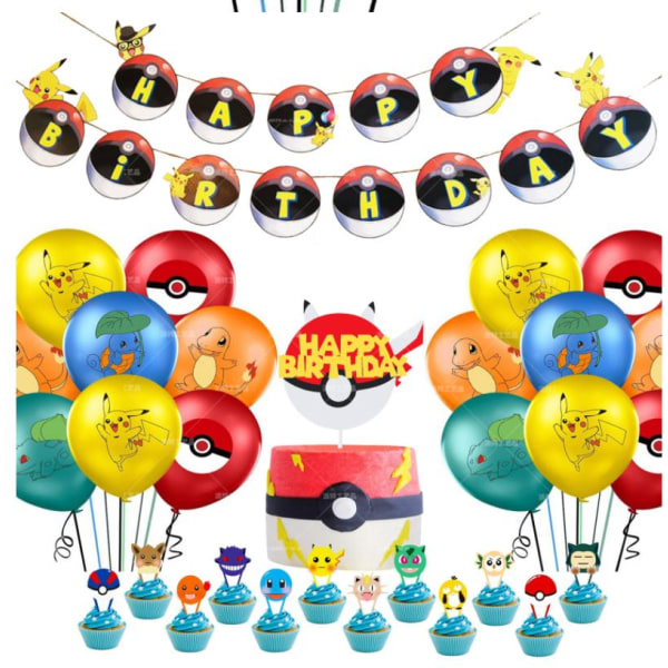 Pikachu Pokémon Pokemon Barnkalas Ballongbåge Happy Birthday