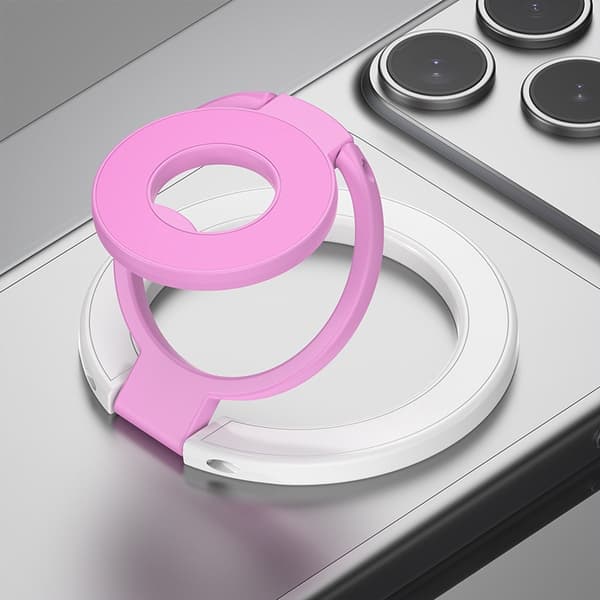 MagSafe dobbeltsidet magnetisk telefonringholder, foldbar stativ, grebbeslag til iPhone Purple Orange