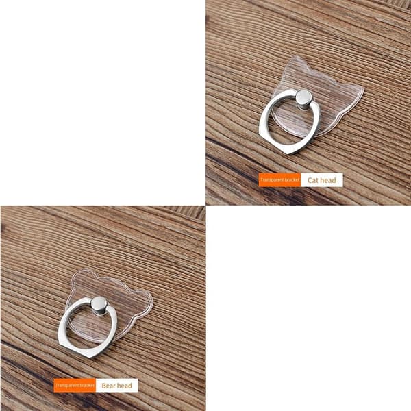 Universal Magnetisk Telefonholder Ringstativ til iPhone 12XS Transparent Mobiltelefon Circular-2pcs