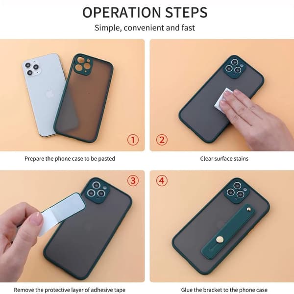 Universal håndledsrem med fingergreb til telefonholder til iPhone Xiaomi mobiltelefoner white