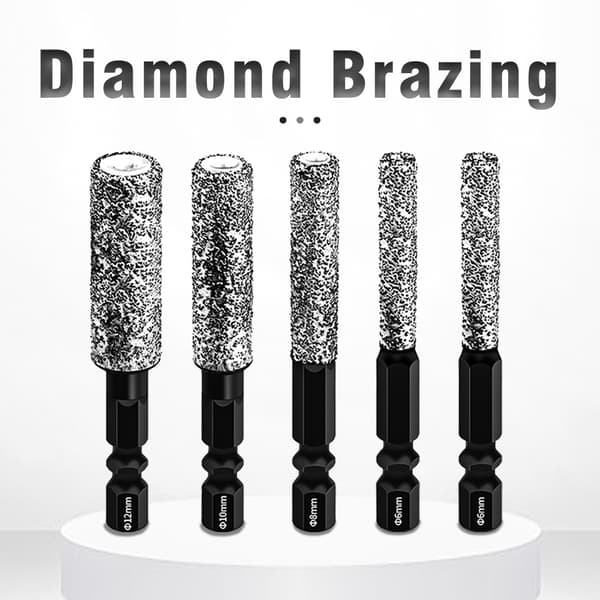 5 stk. 6-12 mm sekskantet skaft tør keramisk flise diamantbor marmor granit vitrificeret flise hul 5 pcs  8 mm