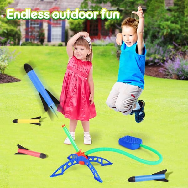 Air Rocket Foot Pump Launcher - Utomhusleksak för barn, Fun Jump Sport Game Set Rocket 1 pcs