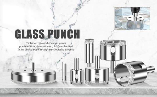 1-delad 3-55 mm diamantbelagd borrhålsåg för glas, marmor, granit, sten, kakel, keramikhål 50 mm