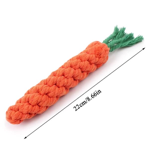 1 st morotshundbit rep husdjursleksaker säkra hållbara flätade bitar hundtuggleksaker resistenta valp molarrengöringständer bomullsrep B-orange