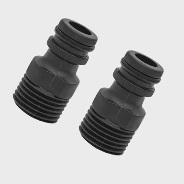 2 stk. BSP gevindskåret haneadapter havevandslange hurtig rørforbindelse universal slangeforlængertilbehør black-5pcs