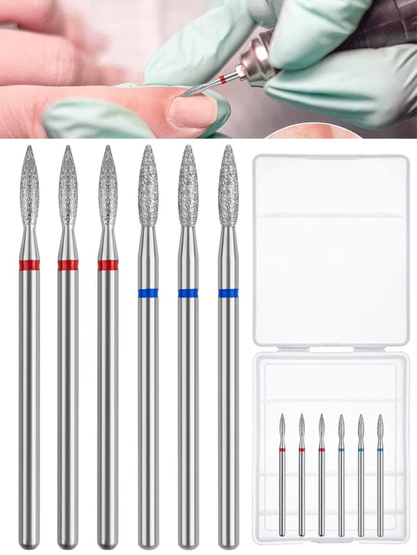 6 st nagelborrbits diamantfräsar för manikyr SET1