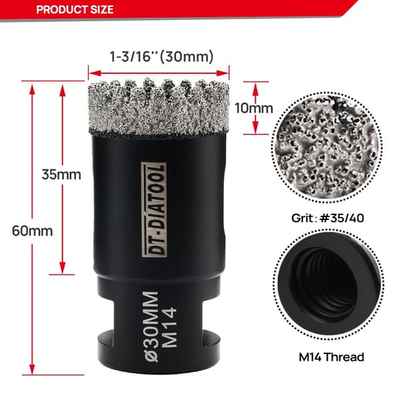 Diamantborekernebit, savtakket borehulsav til fliser, granit, marmor, keramiske fliser 1 pc Ø 32 mm