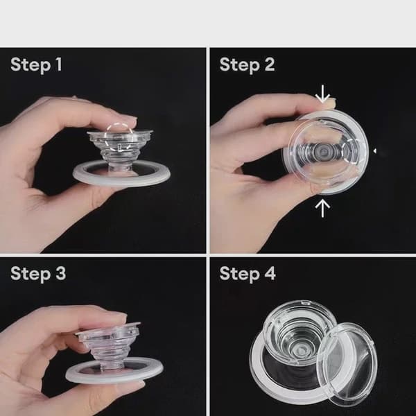 Hopfällbar magnetisk telefonhållare för Magsafe iPhone Samsung Expanderande ringstativ white