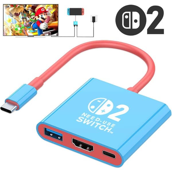 Switch 2 Dock HDMI 4K USB 3.0 Hub Adapter USB Splitter TV Bærbar Dockingstation til NDS Switch2 Bærbare PC iPad MacBook Air P D